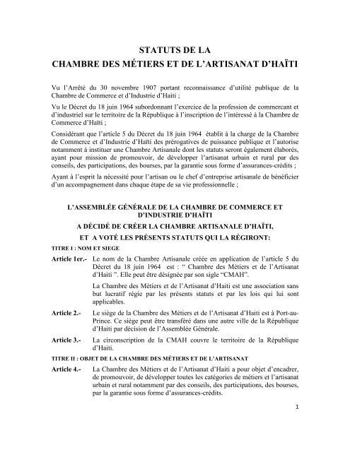 PDF accéder au téléchargement - Chambre des Métiers et de l`Artisanat