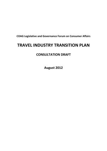 Travel Industry Transition Plan - The Australian Consumer Law