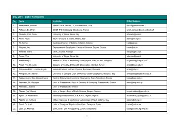 ESC 2004 Å“ List of Participants - European Seismological ...