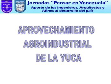 Aprovechamiento Agroindustrial de la Yuca, Ing. Nimio Cabello R.