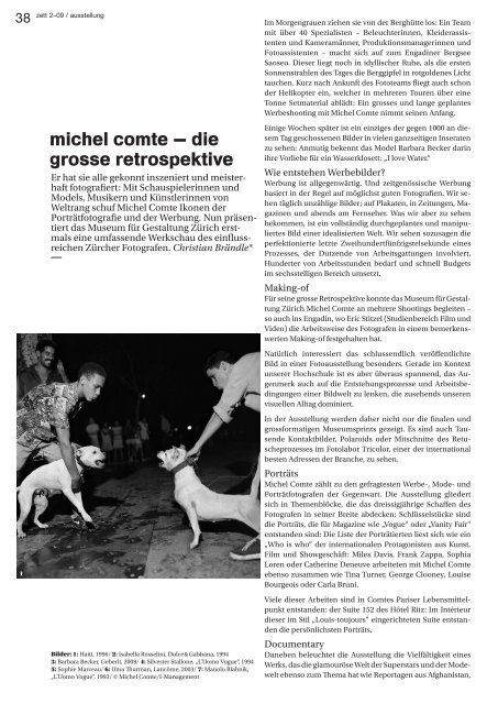 Festival der KÃ¼nste 2009 Acht Seiten Schwarz-Special Michel Comte