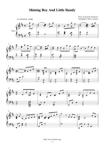 Shining Boy And Little Randy - Daily Piano Sheets