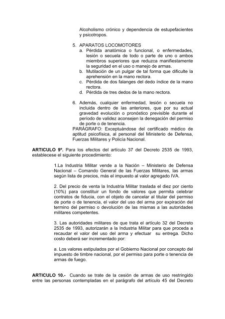 DECRETO 1809 (3 AGOSTO DE 1994) "Por el cual se ... - VERTIC