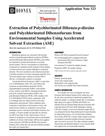 Extraction of Polychlorinated dibenzo-p-dioxins and ... - Dionex