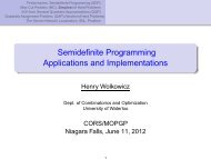 Semidefinite Programming and Application to Hard ... - Users