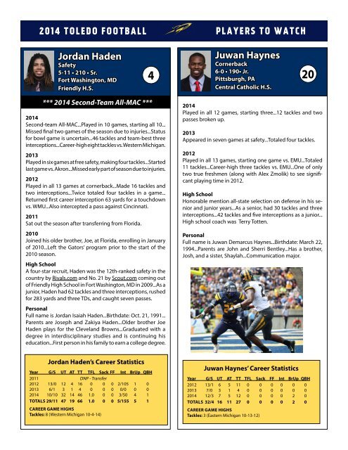 Toledo Notes- Bowl Game