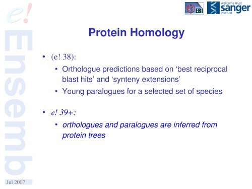 Ensembl Compara - CNB - Protein Design Group