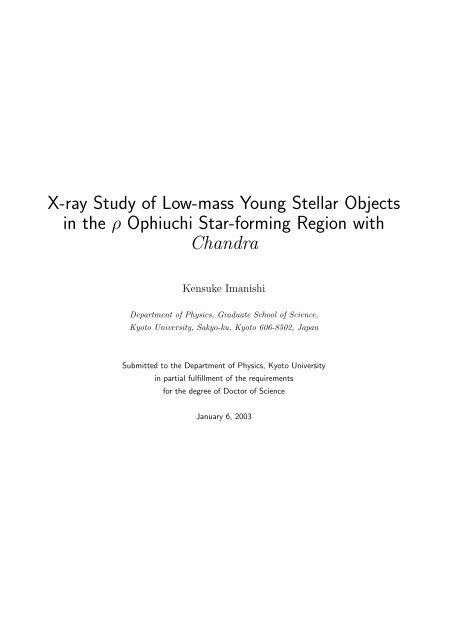 X-ray Study of Low-mass Young Stellar Objects in the ρ Ophiuchi ...