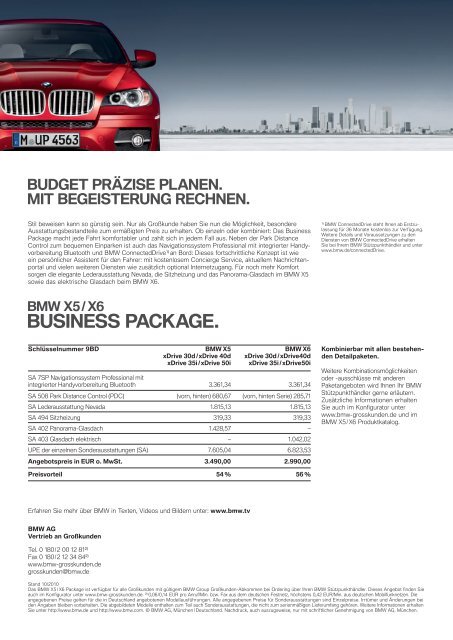 bmw x5 / x6 business package.