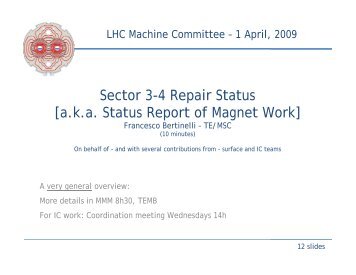 F. Bertinelli, presentation 01-Apr-09 - CERN TE-MSC-CMI