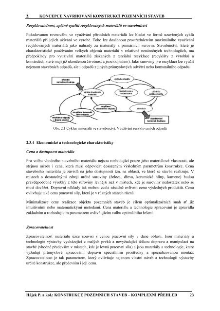 Hájek, P. a kol.: Konstrukce pozemních staveb - komplexní přehled