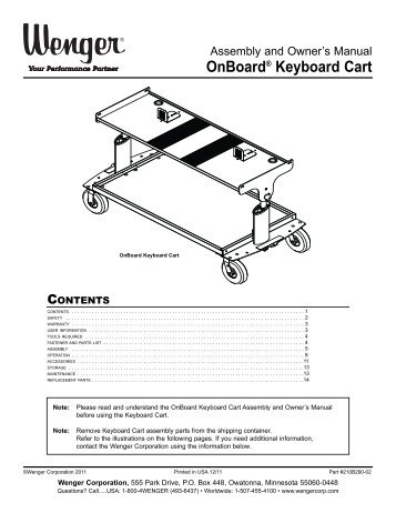 Owner's Manual - Wenger Corporation