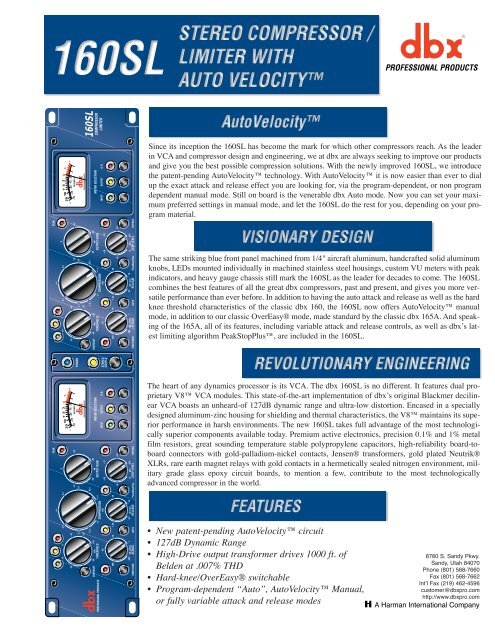 DBX-Data sheet-160SL