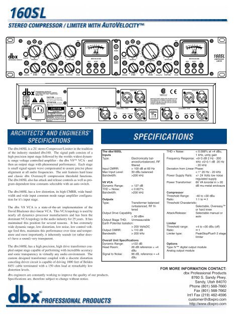 DBX-Data sheet-160SL