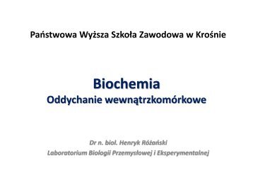 Biochemia Oddychanie wewnątrzkomórkowe - luskiewnik.strefa.pl