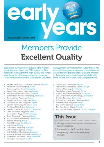 Issue Twenty-five - November 2012 - Early Years