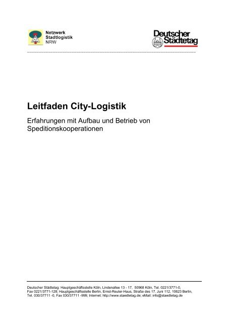 Leitfaden City-Logistik - Stadt Düsseldorf