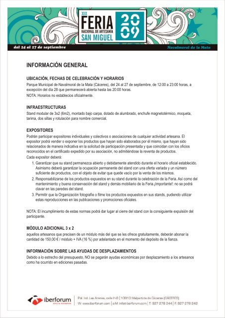 información general - Oficio y Arte