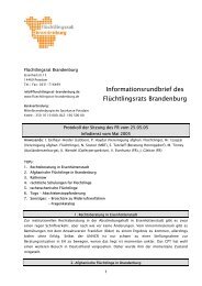 Informationsrundbrief des FlÃ¼chtlingsrats Brandenburg