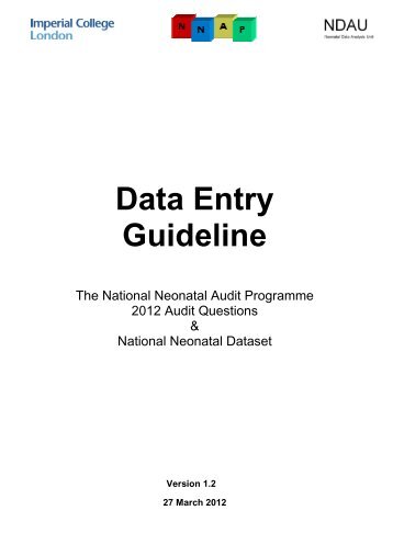 Data Entry Guideline