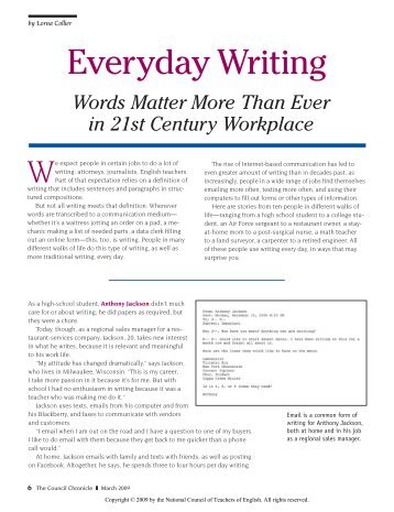 Everyday Writing - National Council of Teachers of English