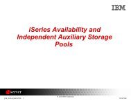 iSeries Availability and Independent Auxiliary Storage Pools - IBM