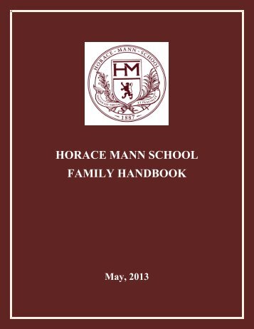 HORACE MANN SCHOOL FAMILY HANDBOOK