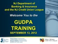 GUDPA Training - New Jersey Credit Union League