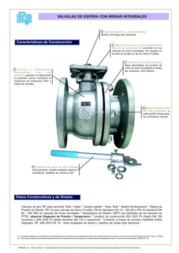 VALVULAS DE ESFERA CON BRIDAS INTEGRALES ... - COMEVAL