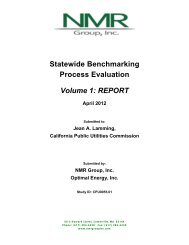 Statewide Benchmarking Process Evaluation Volume 1: REPORT