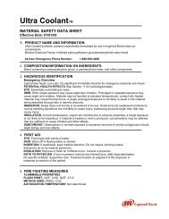 Ultra Coolant MSDS Sheet - Ingersoll Rand