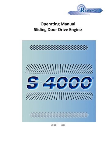 Operating Manual Sliding Door Drive Engine - Reisinger GmbH