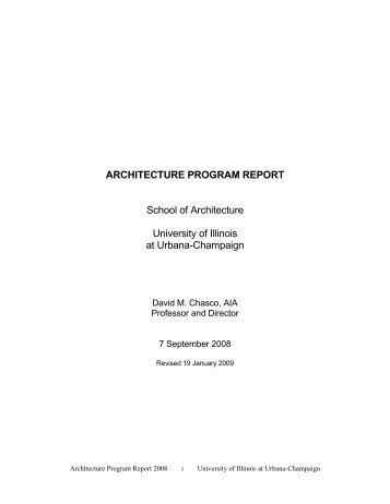 Architecture Program Report - School of Architecture - University of ...