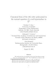 Canonical form of the 4th order polynomial in the ... - Study at UniSA