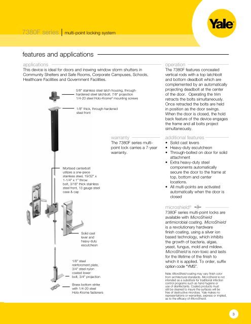 7380F Series - ASSA ABLOY Door Security Solutions :: Extranet