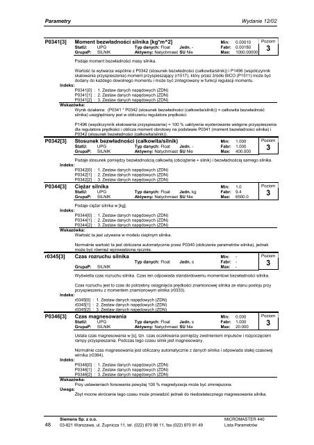 MICROMASTER 440 - Automatyka Siemens