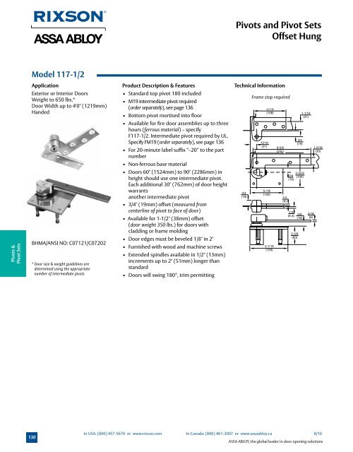 Pivots and Pivot Sets - ASSA ABLOY Door Security Solutions ...