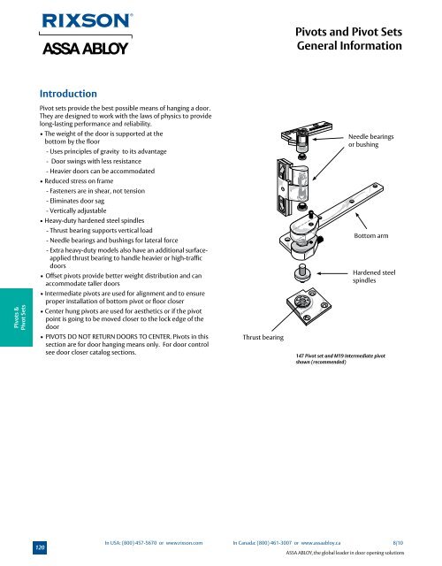 Pivots and Pivot Sets - ASSA ABLOY Door Security Solutions ...