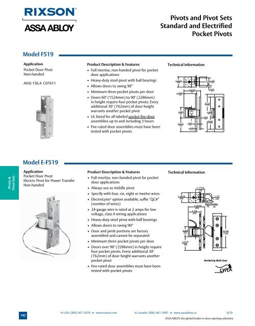 Pivots and Pivot Sets - ASSA ABLOY Door Security Solutions ...