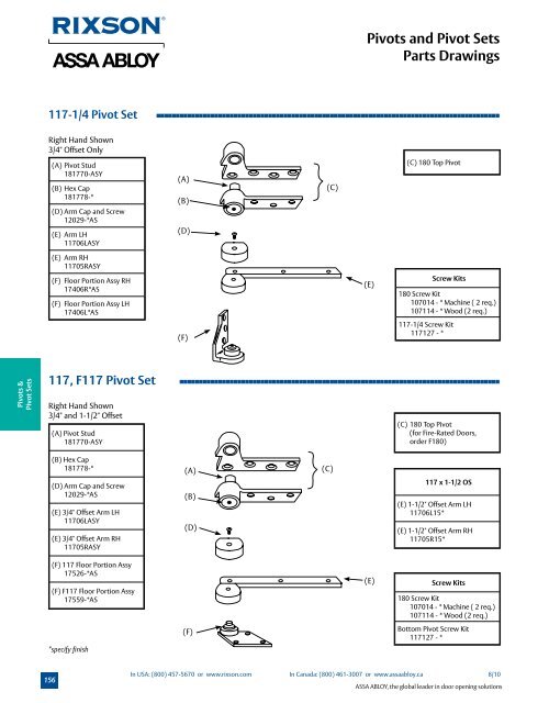 Pivots and Pivot Sets - ASSA ABLOY Door Security Solutions ...