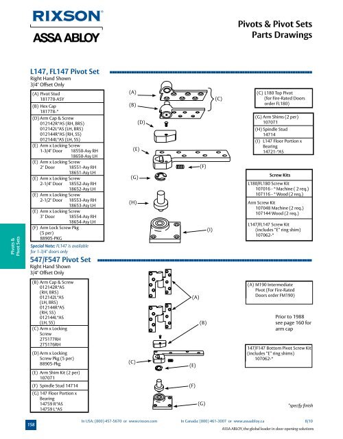 Pivots and Pivot Sets - ASSA ABLOY Door Security Solutions ...