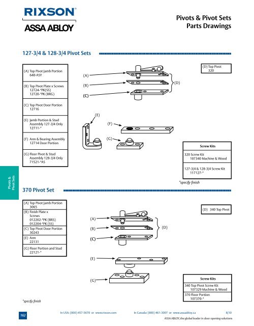 Pivots and Pivot Sets - ASSA ABLOY Door Security Solutions ...