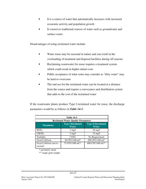 caldwell county regional water and wastewater planning study