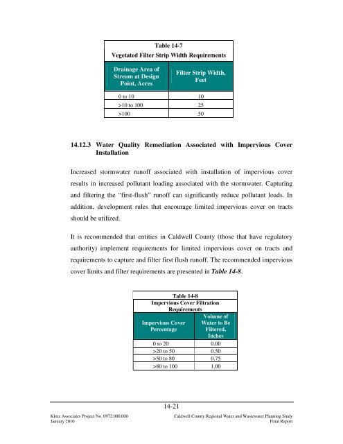 caldwell county regional water and wastewater planning study