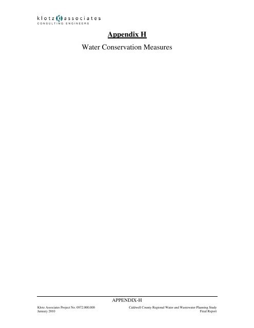 caldwell county regional water and wastewater planning study