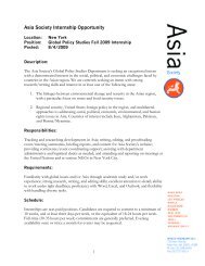 Asia Society Internship Opportunity