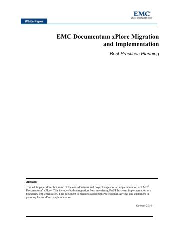 EMC Documentum xPlore Migration and Implementation