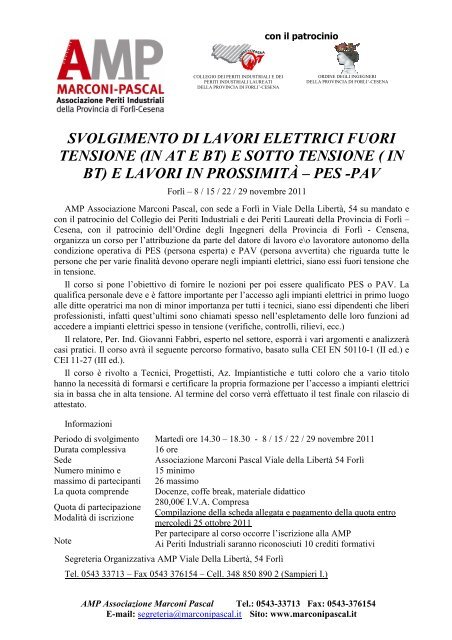 AMP Corso PES-PAV - Ordine degli Ingegneri di Forli - Cesena