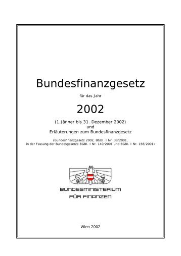 Bundesfinanzgesetz 2002