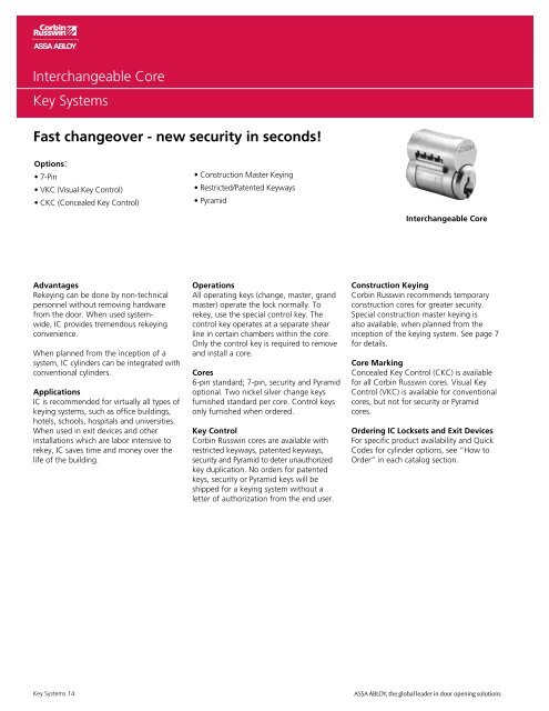 Key Systems - ASSA ABLOY Door Security Solutions :: Extranet